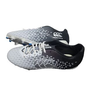 Canterbury Speed  2.0 SG Soft Ground Mens Rugby Boots Cleats Black White 10/EU44